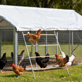 ANNDING coop accessories perch features wood and steel construction for longevity in coops.