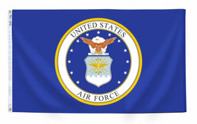 Annin Air Force flag full view 3x5 showing official license and USA-made quality