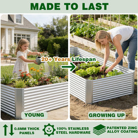 Annzoe easy-assembly raised bed during setup emphasizes quick, painless installation.