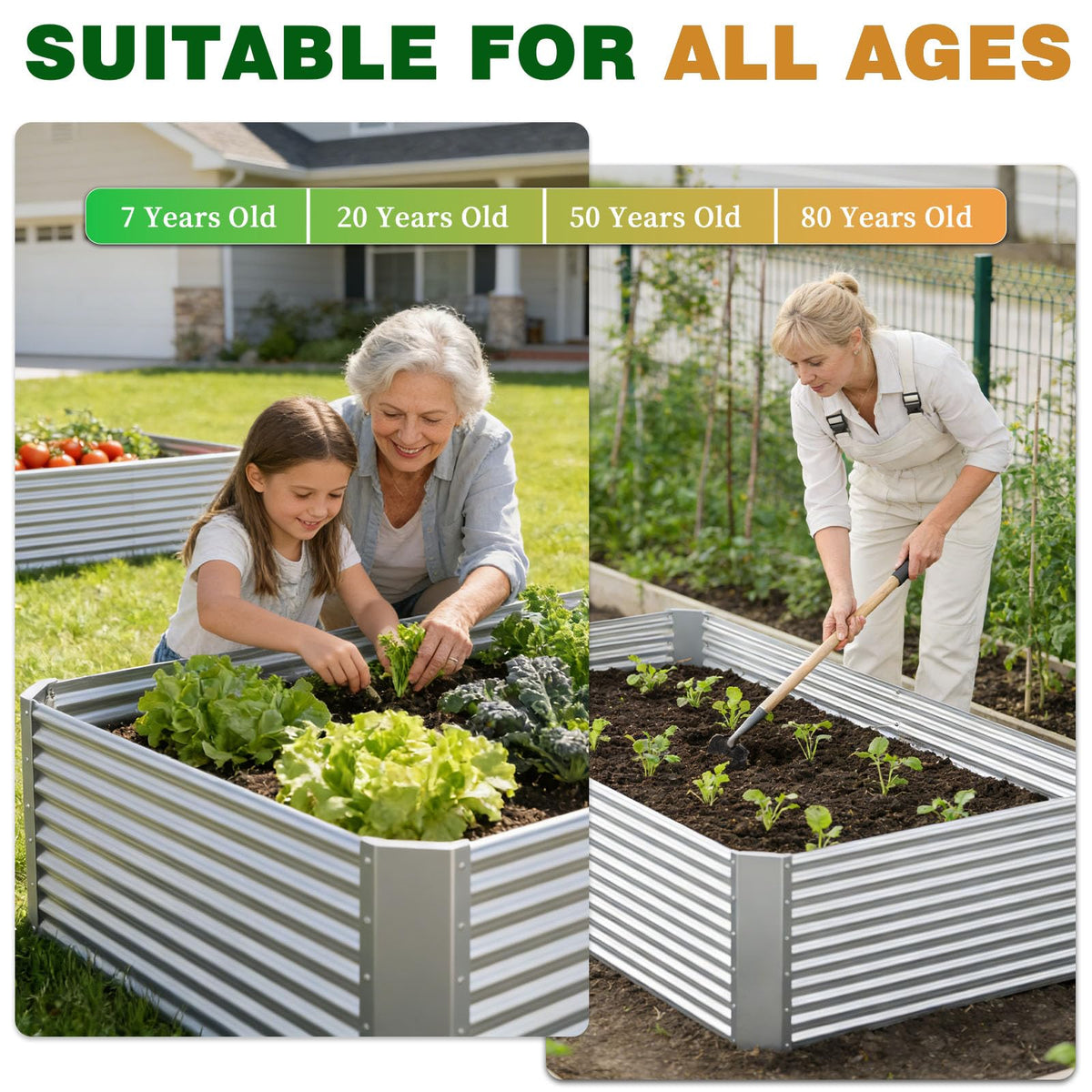 Annzoe outdoor garden bed staged in backyard suggests versatile use on patios and balconies.
