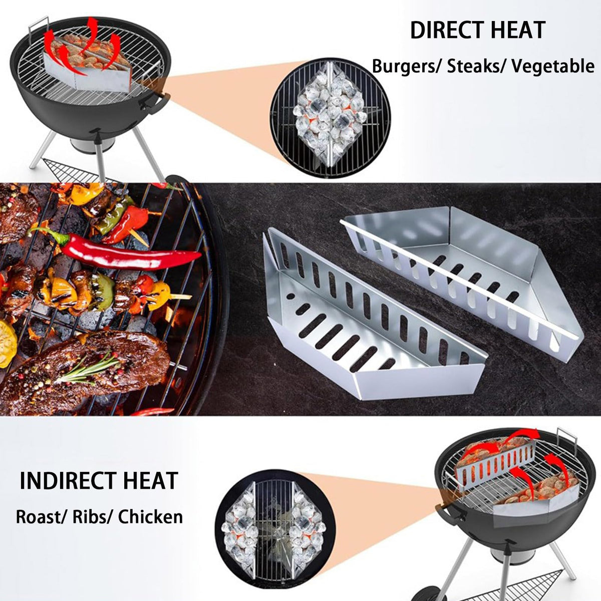 Anokedetsen Originals in-use on grill demonstrates versatility for direct and indirect grilling