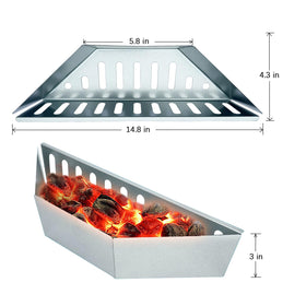 Anokedetsen Originals silver basket side view highlights compact profile and durability for repeated grilling