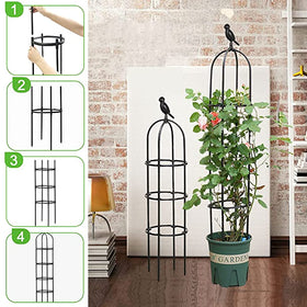 Anothera 6ft trellis promotes vertical growth for tomatoes, roses, and vines.