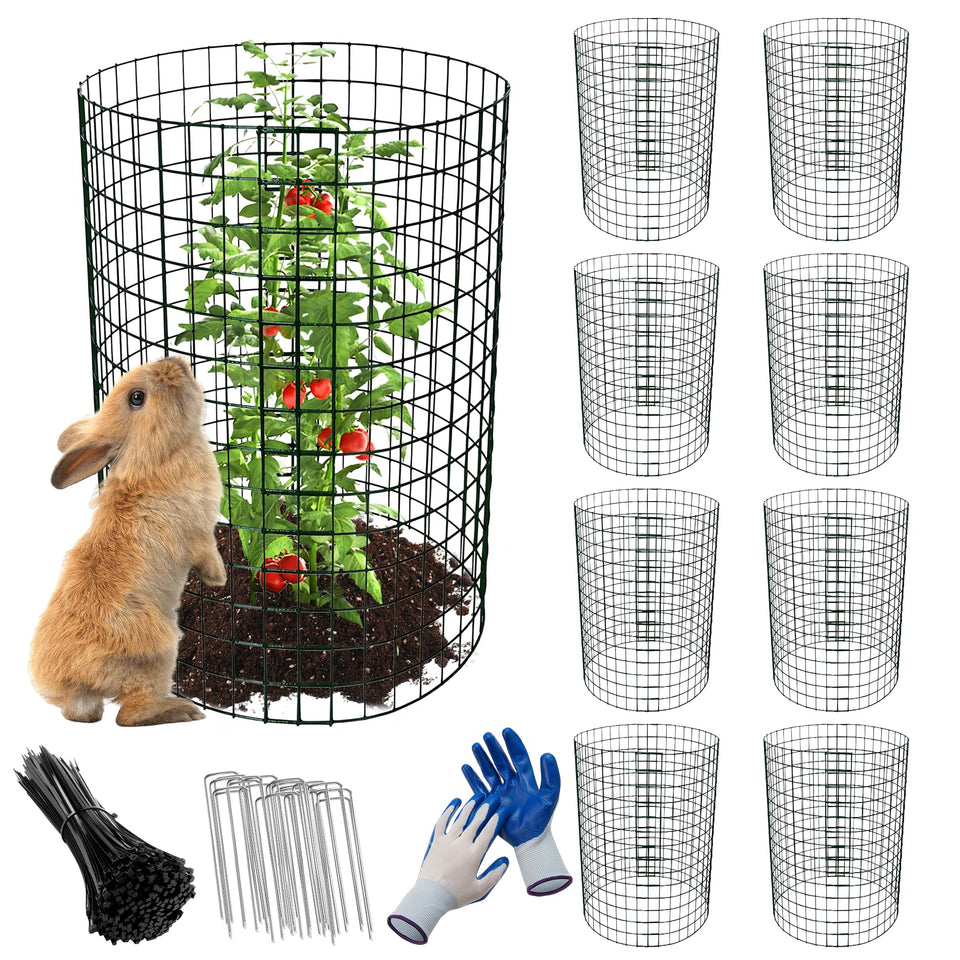 Anothera 8-pack plant protectors shield plants from animals while letting sunlight and air through.