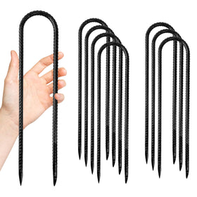 Anothera 8-pack steel rebar stakes with 12inch height for strong wind resistance.