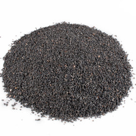 Anothera black lava rock 1/8-1/4 inch top dressing improves drainage for potted plants.