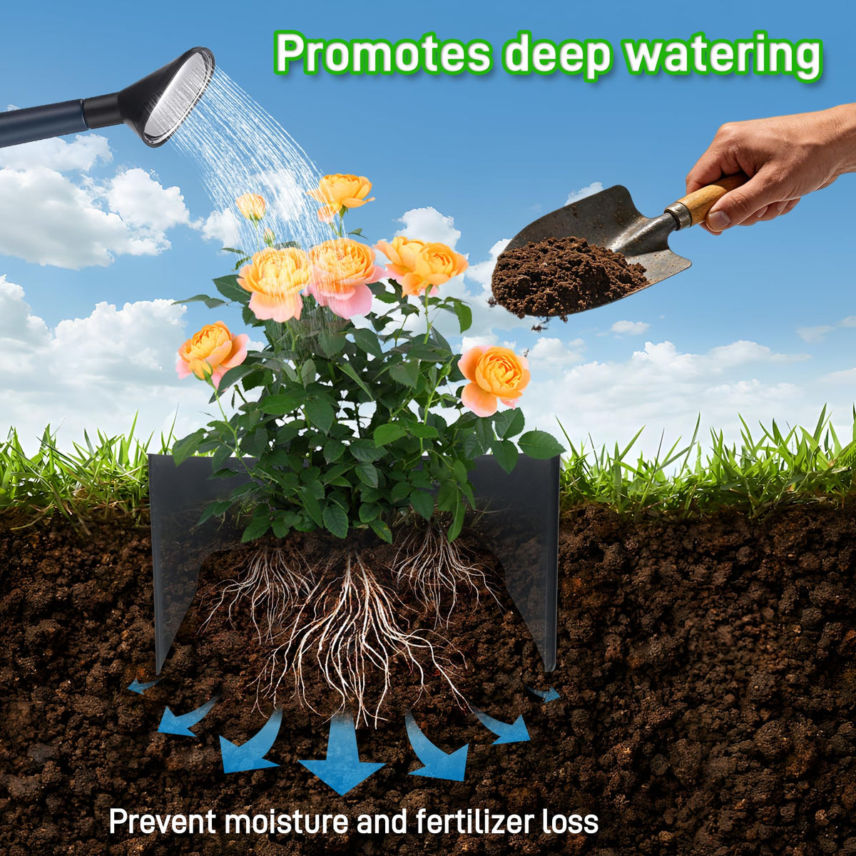 Anothera PVC rings protect plant bases from tools while keeping soil tidy.