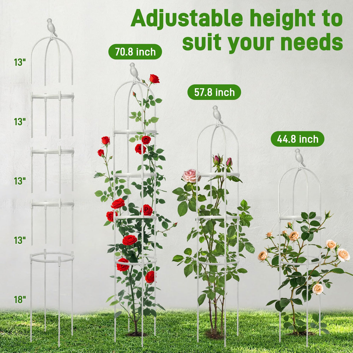 Anothera rustproof steel core with plastic coating protects vines and stays cool