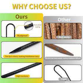 Anothera tent stakes and canopy anchors for secure outdoor setups.