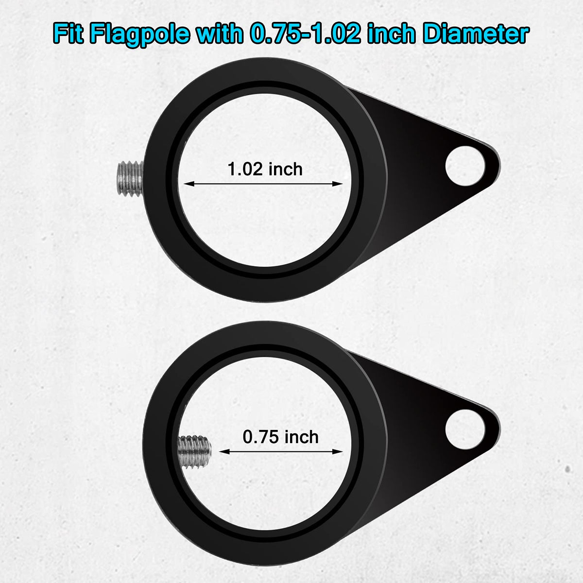 Anovo aluminum alloy mount fits 0.75-1.02 inch poles securely for versatile use.