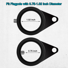 Anovo aluminum alloy mount fits 0.75-1.02 inch poles securely for versatile use.
