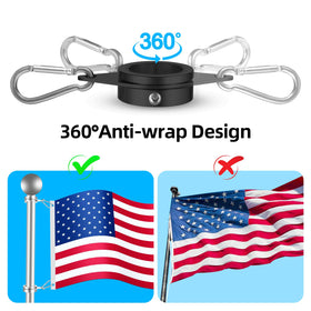 Anovo anti-wrap flag ring keeps your banner smooth during gusts.