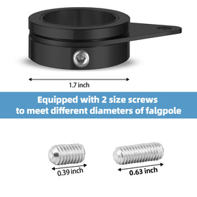 Anovo easy-install clip slides on pole and tightens with thumb screws.