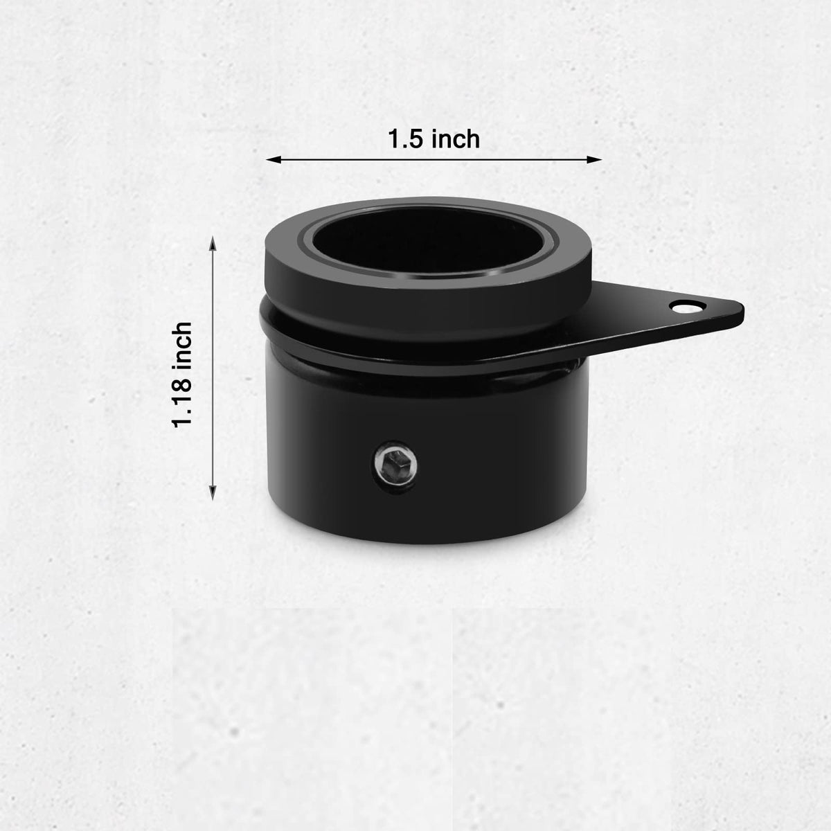 Anovo easy-install rings slide onto the pole and secure with thumb screws.