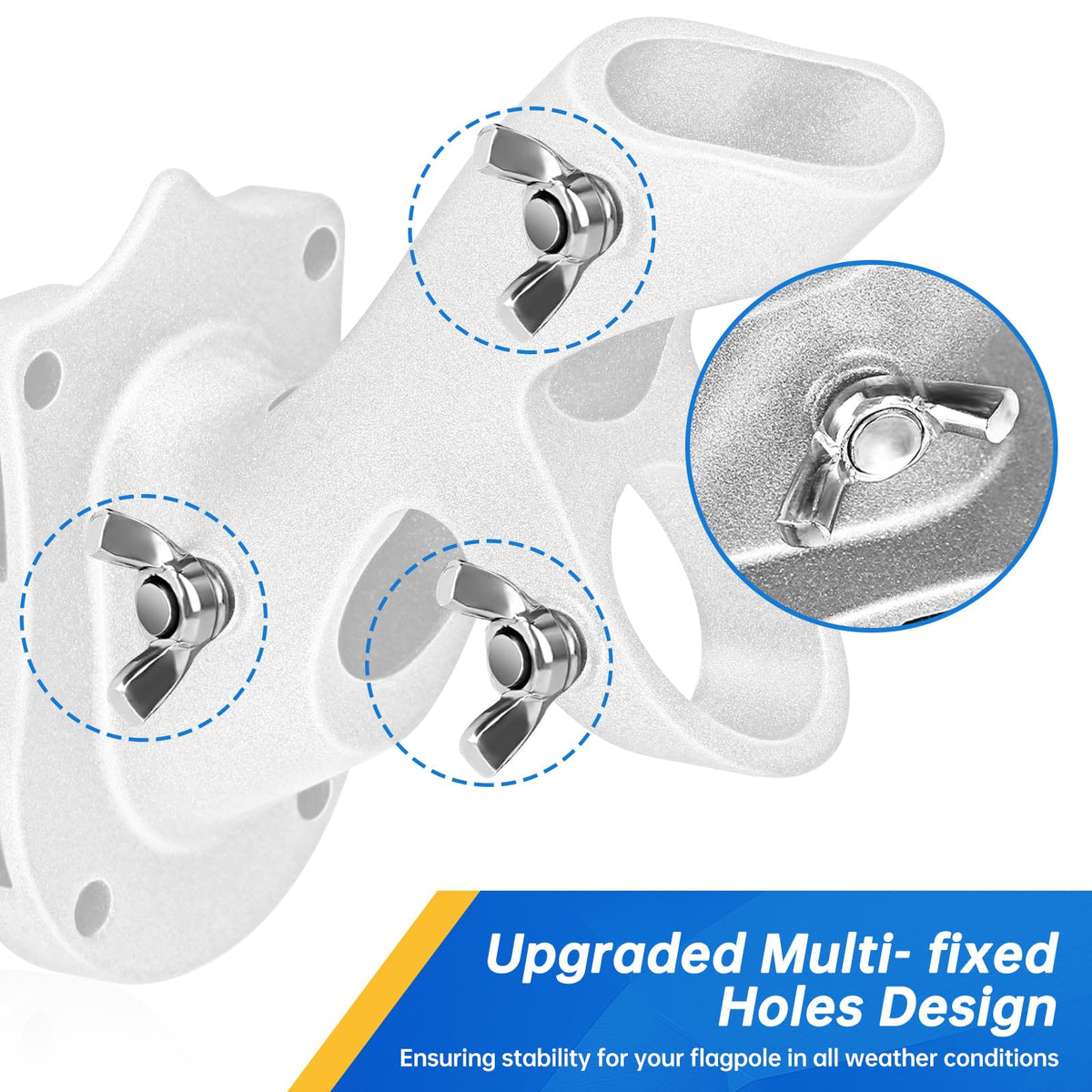 Easy installation kit includes screws and anchors for multiple surfaces.