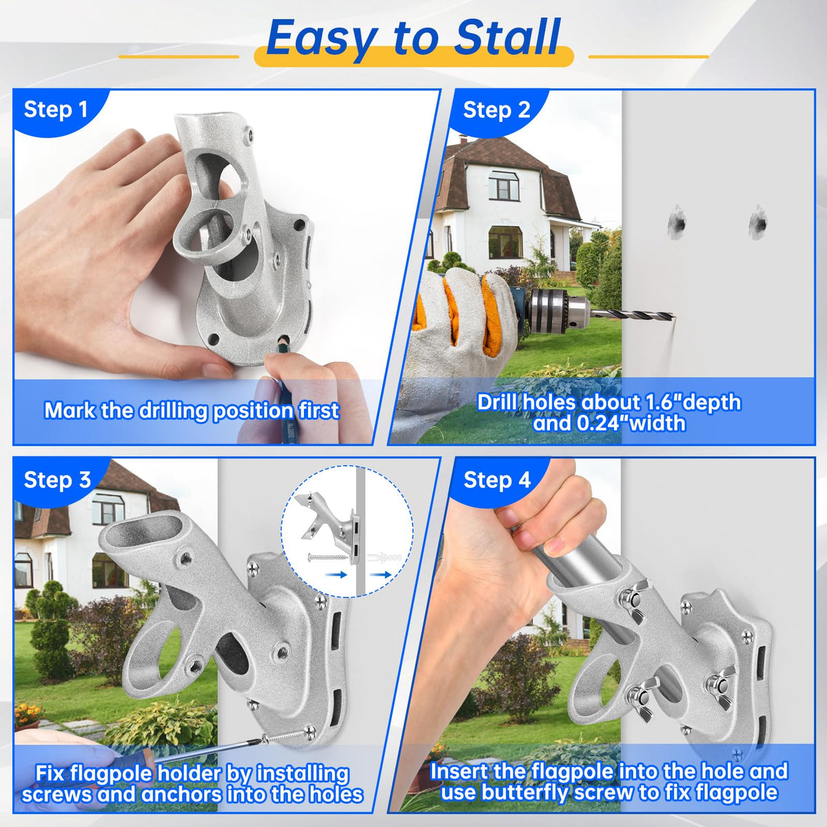 Compatible with standard 1-inch diameter flagpoles for easy setup.