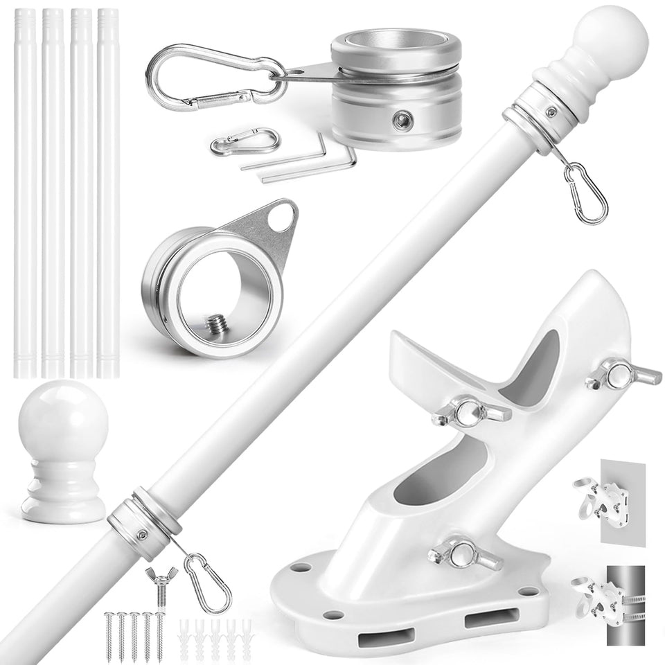 Anovo flag pole kit 5 ft in stainless steel, built for outdoor durability.