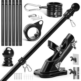 Anovo flag pole kit 7ft stainless steel for outdoor display