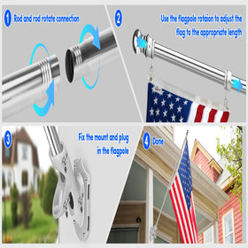 Anovo flag pole kit durable stainless steel construction withstands weather and time.