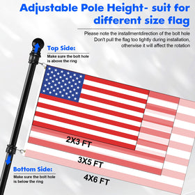 Anovo flag pole mount with two-position angles for indoor or outdoor use