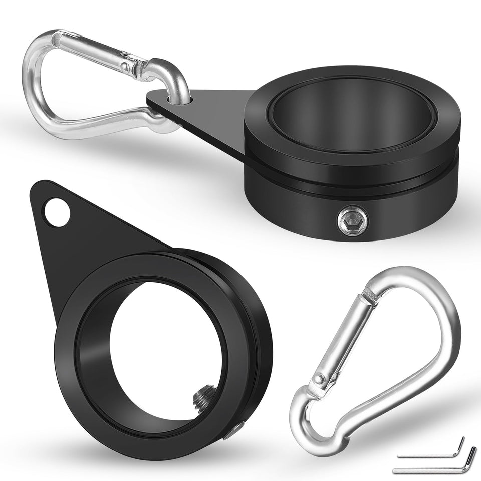 Anovo flag pole rings with 360° rotation prevent wrap on windy days.
