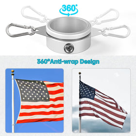 Anovo anti-wrap design keeps flags fluttering freely in gusts.