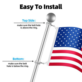 Anovo 360° design helps flag stay aloft during breeze.