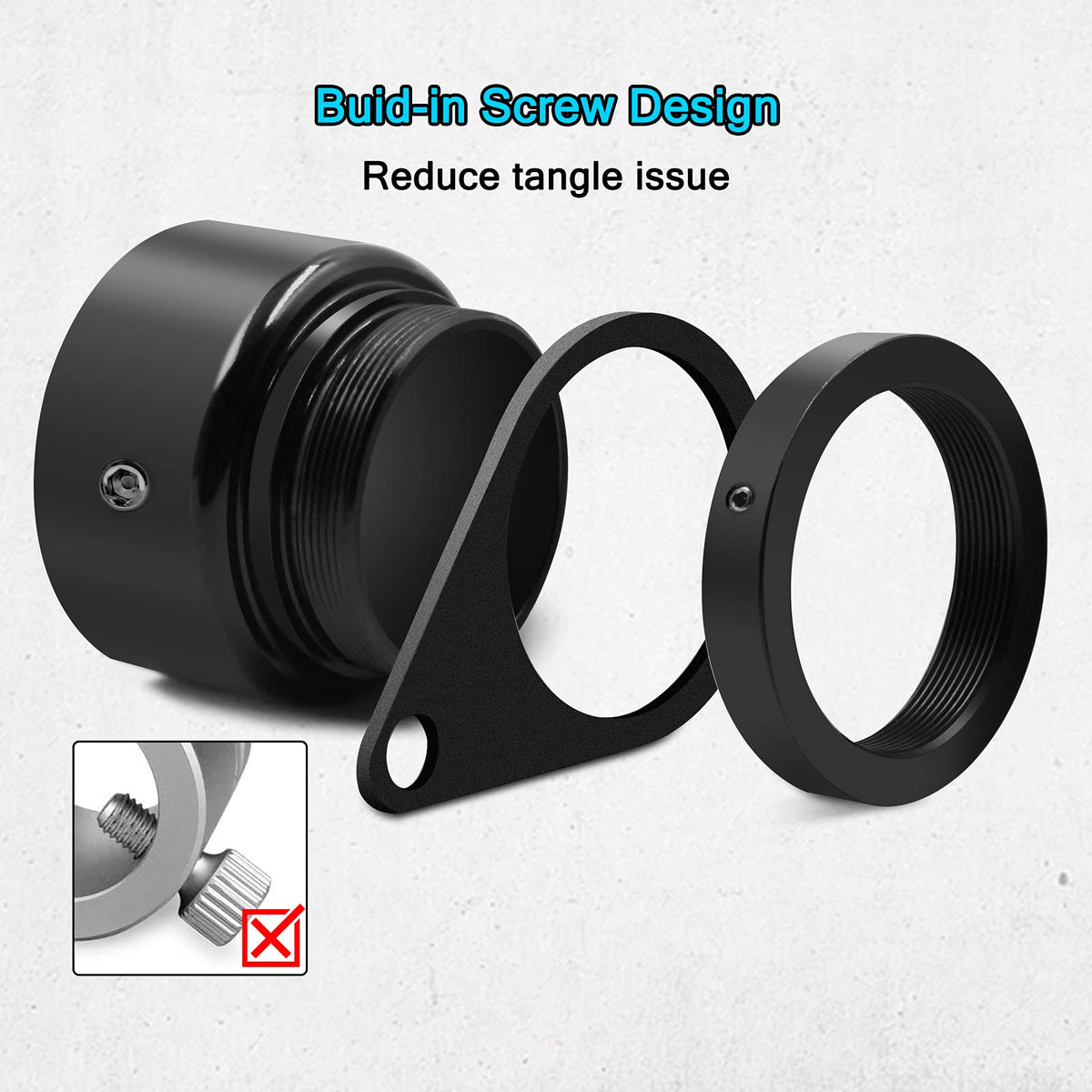 Anovo swiveling ring uses stainless steel for durable performance in outdoor weather.
