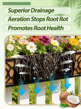 ANPHSIN 2-pack coconut coir liner for deck planters provides durable, breathable soil.