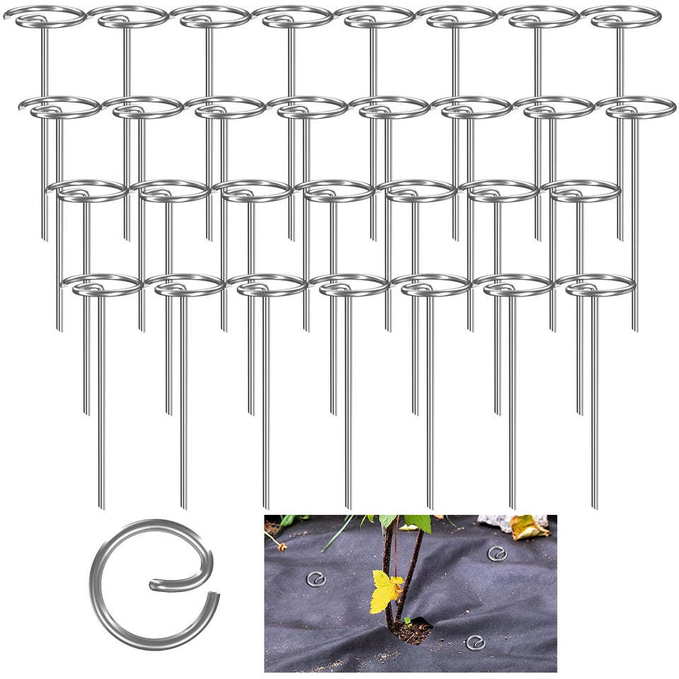 ANPHSIN 7-gauge thickened garden stake with 6-inch length, ideal for securing landscape fabric outdoors.