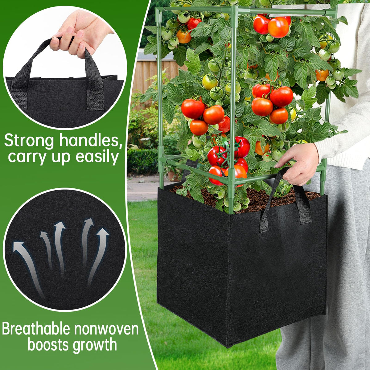 ANPHSIN adjustable height up to 47 inches supports growing vegetables.