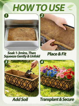 ANPHSIN Breathable liner supports healthy roots in window boxes and rail planters.
