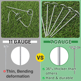 ANPHSIN circle-top ground pin, heavy-duty galvanized for lasting stability in wind.