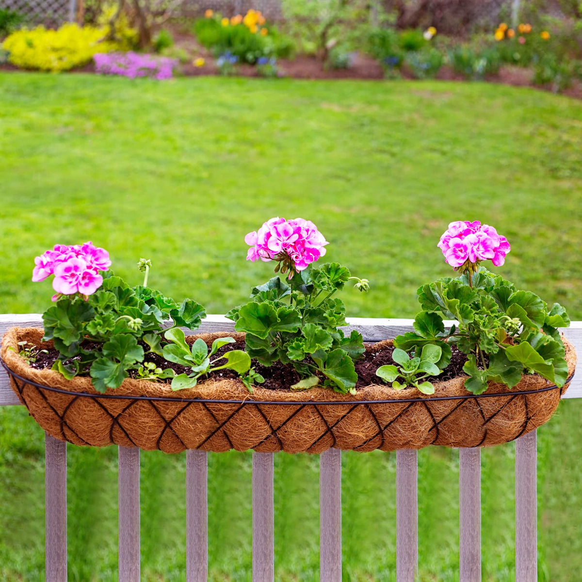 ANPHSIN deck railing planter liner demonstrates versatile outdoor fit