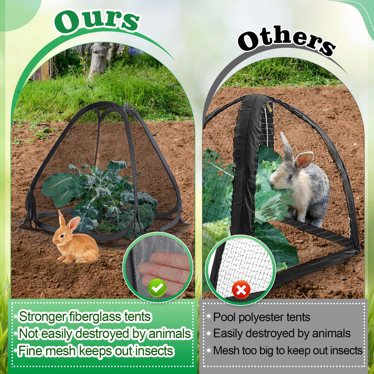 ANPHSIN fiberglass mesh guards plants against pests while promoting healthy growth.