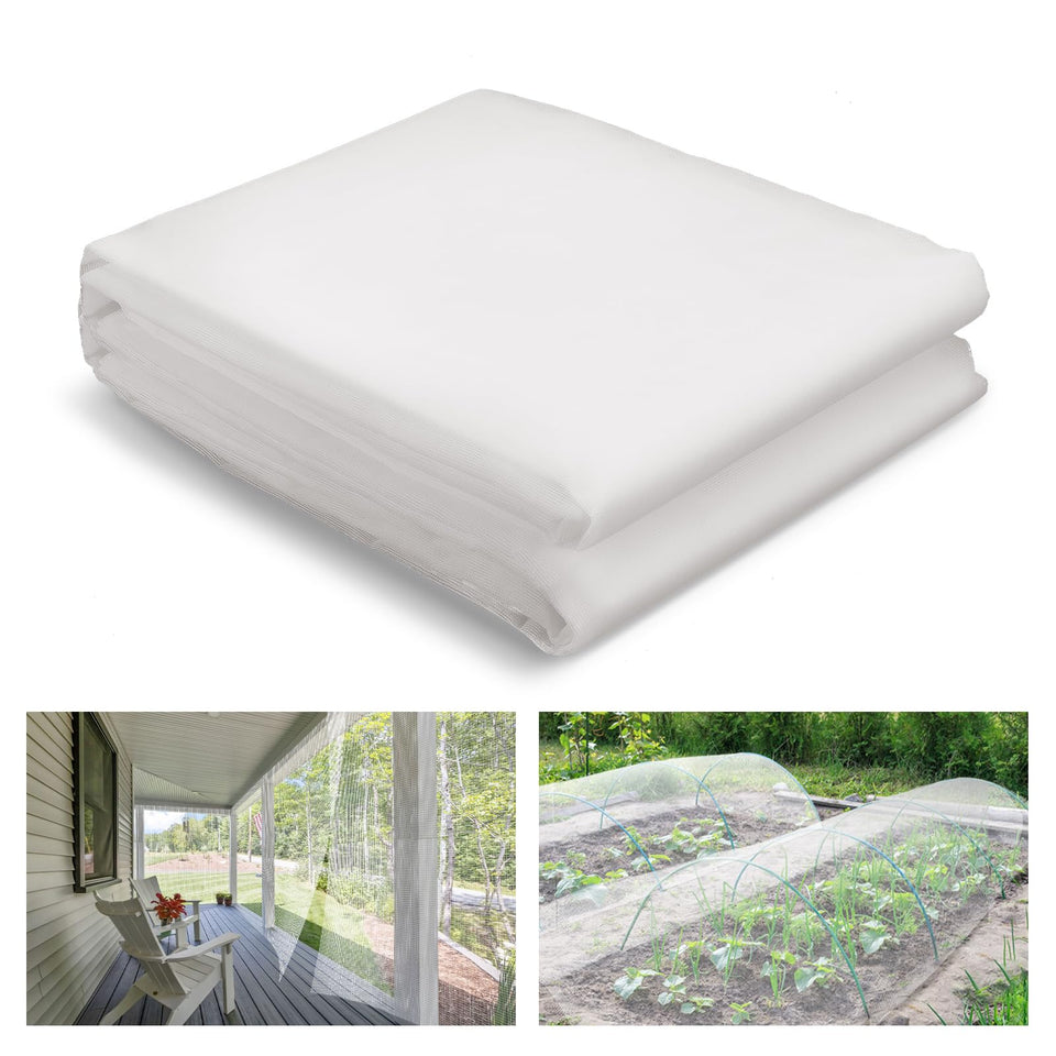 ANPHSIN garden mesh netting on balcony shields plants from birds while allowing airflow.