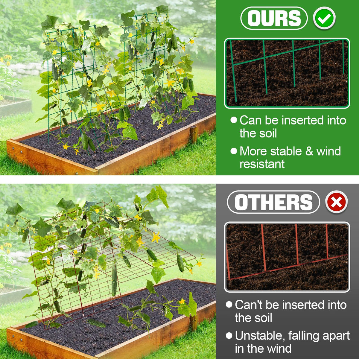ANPHSIN green powder-coated steel trellis shows durable, weatherproof framing for outdoor use.