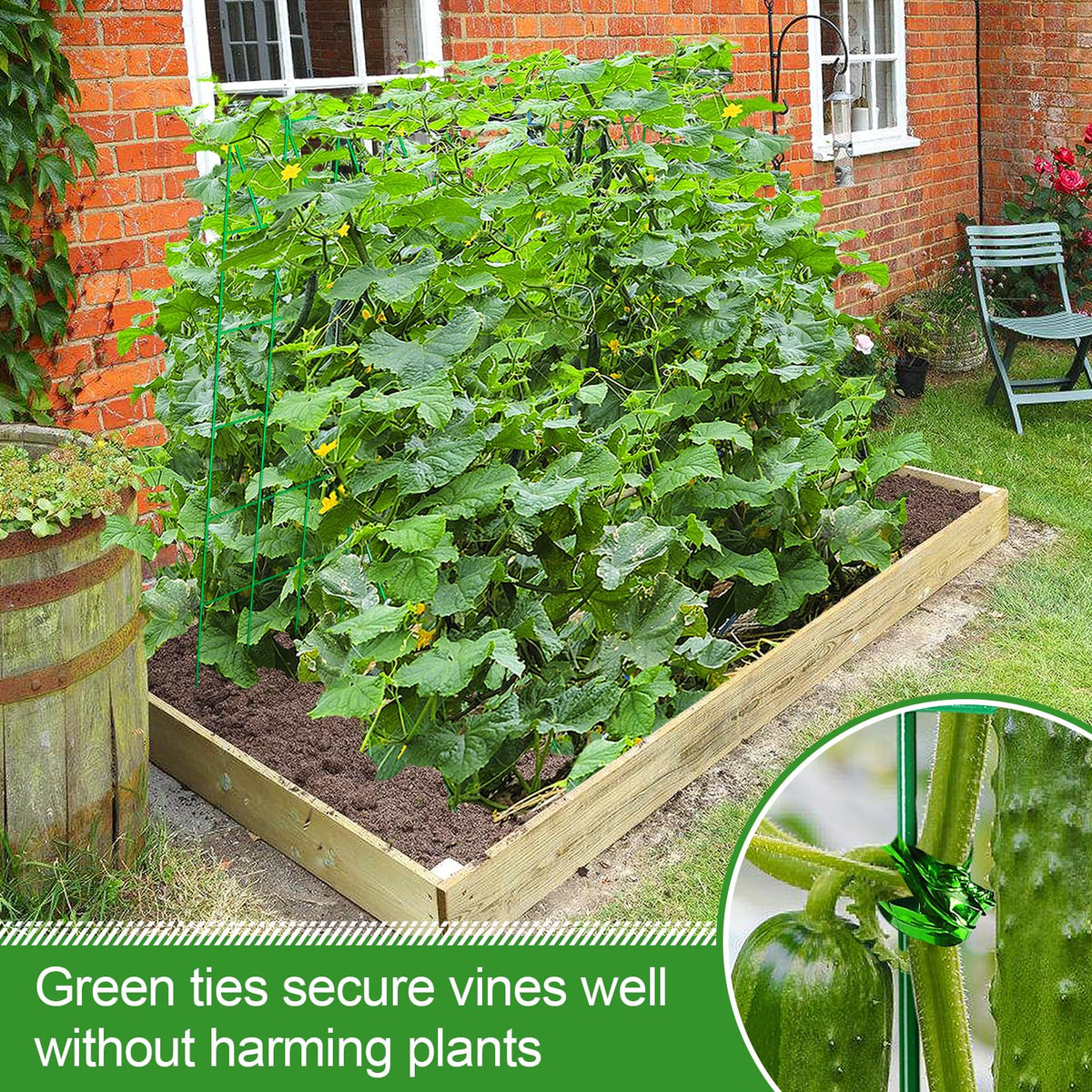 ANPHSIN included ties allow quick plant attachment to the trellis.