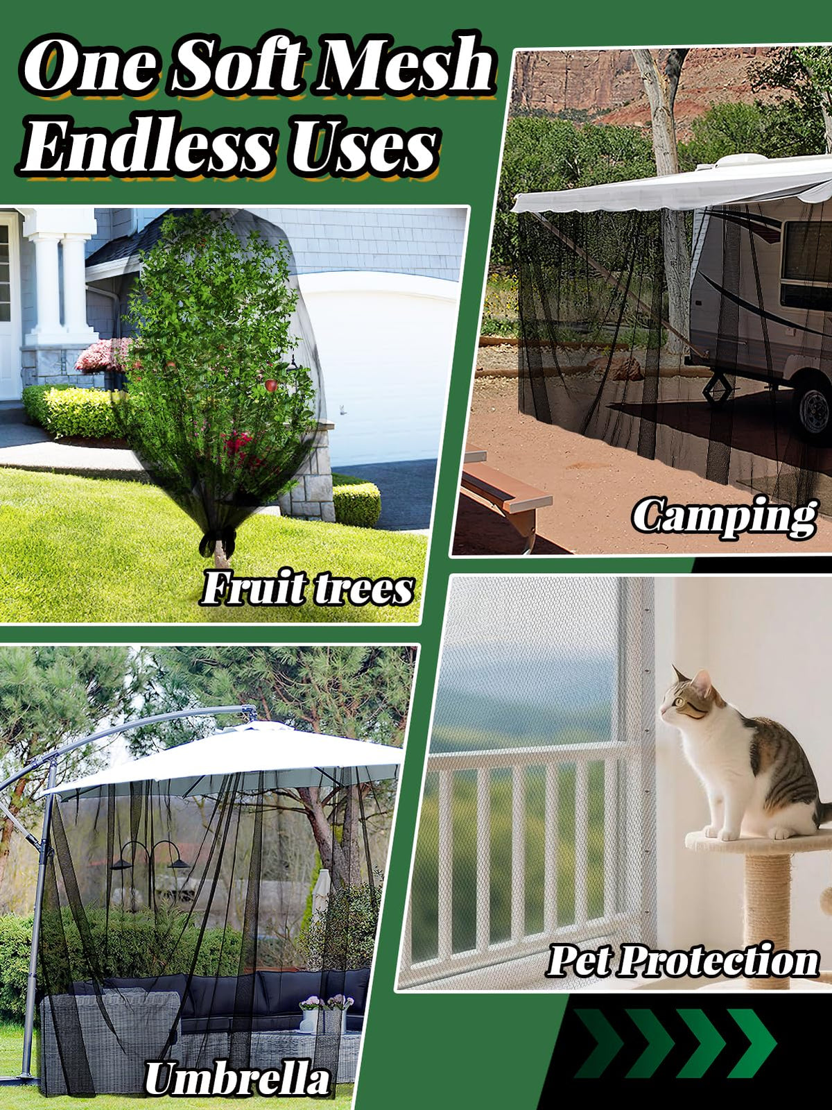 ANPHSIN lightweight netting sways in breeze, adding romantic garden ambiance while protecting plants.