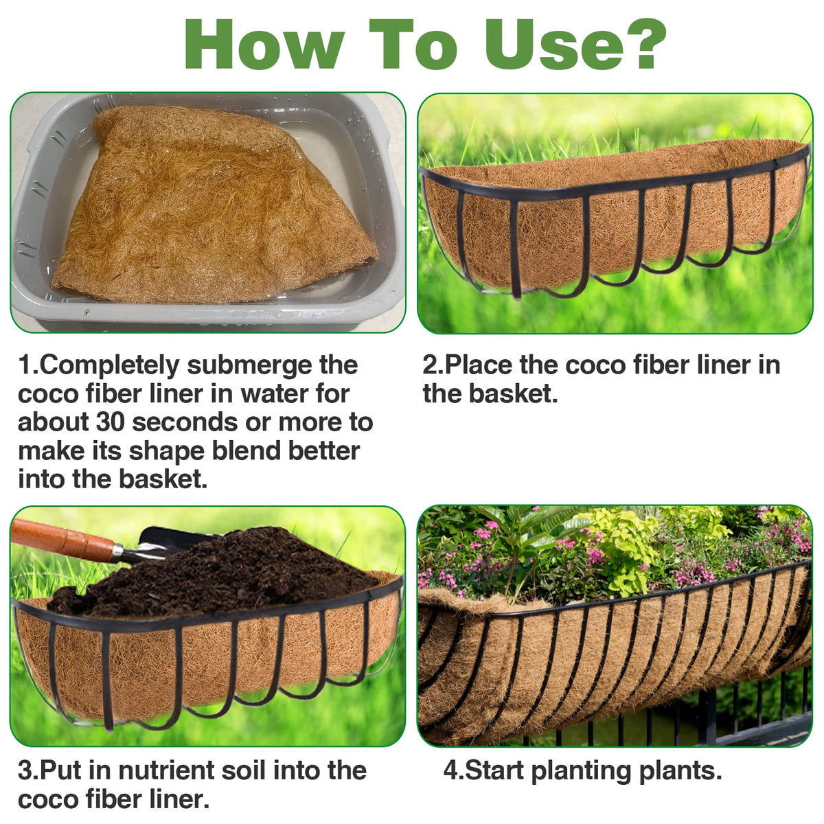 ANPHSIN multiuse coco liner shown for deck garden balcony planter setups