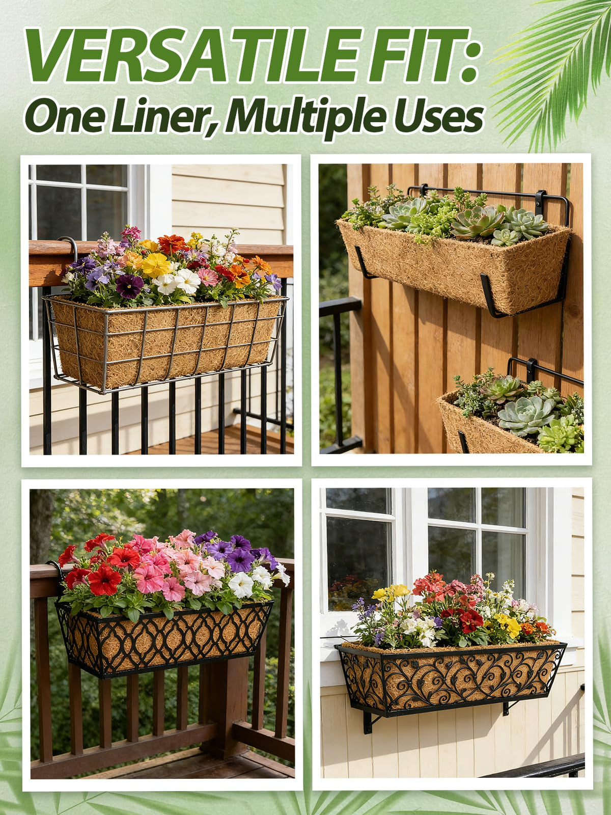 ANPHSIN Outdoor planter liner ideal for hanging baskets and wall planters.