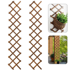 ANPHSIN pack-2 expandable wooden wall trellis closed for compact indoor setup