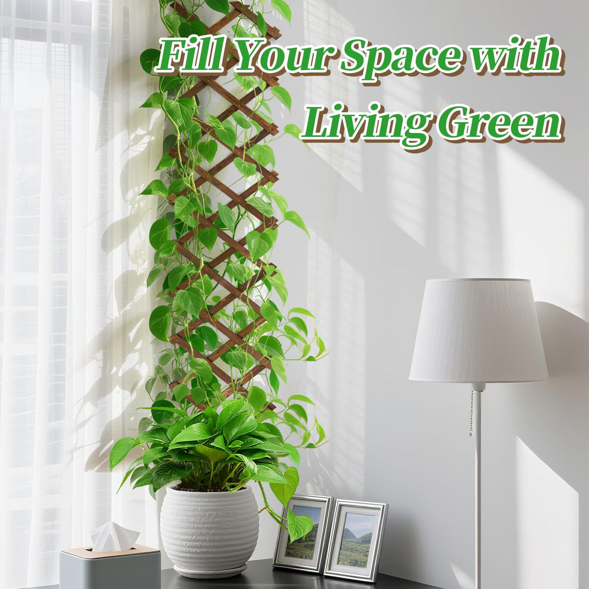 ANPHSIN pack-2 wooden lattice plants climbing supports climbing vines with space to spread