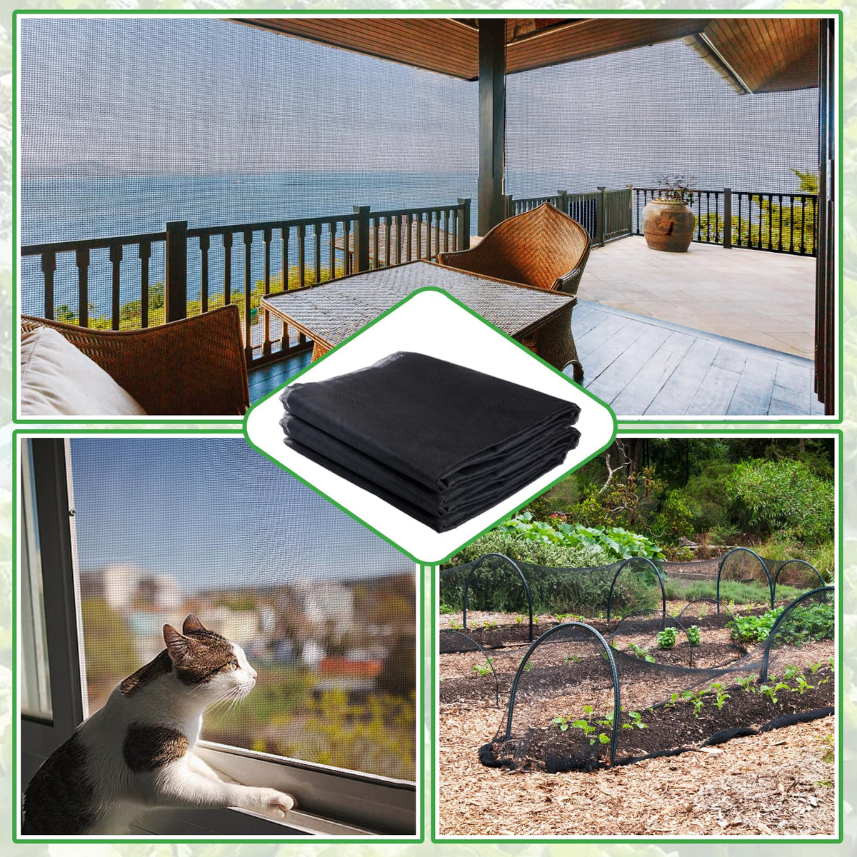 ANPHSIN stronger garden mesh netting on a balcony or patio coverage scenario