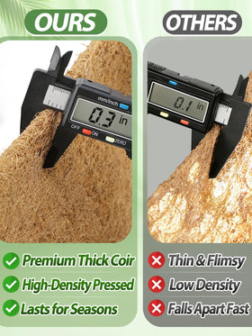 ANPHSIN Thickened coconut fiber liner adds a stable base for soil.