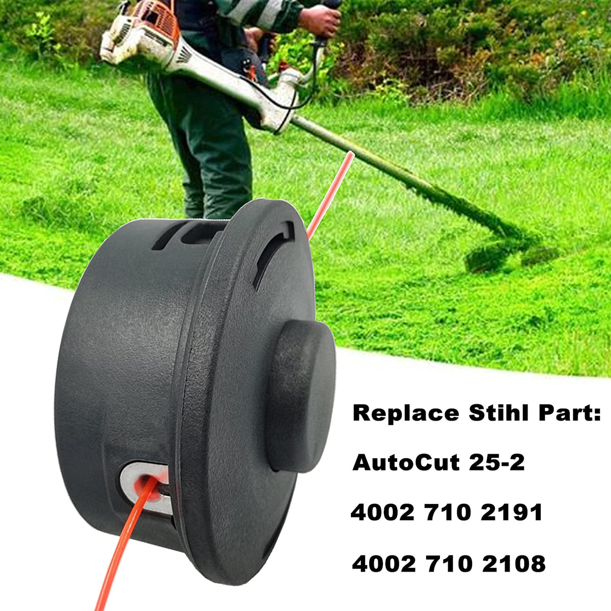 Anpongta 25-2 head for FS90R supports efficient weed trimming along fences.