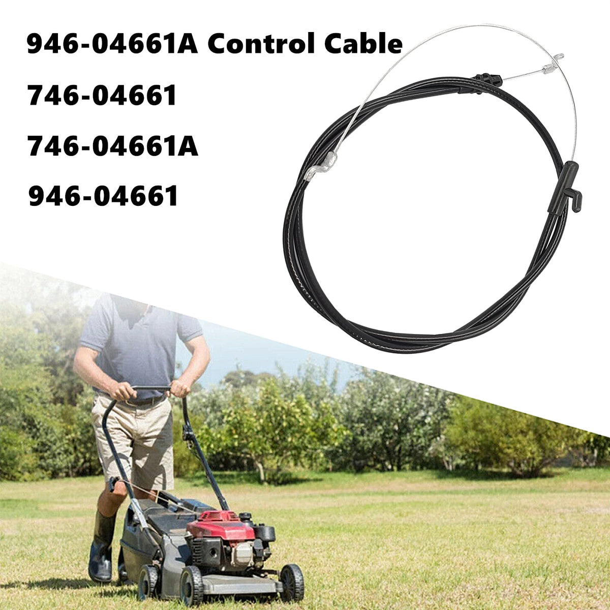 Anpongta 746-04661A control cable, 51-inch, compatible with multiple lawn brands