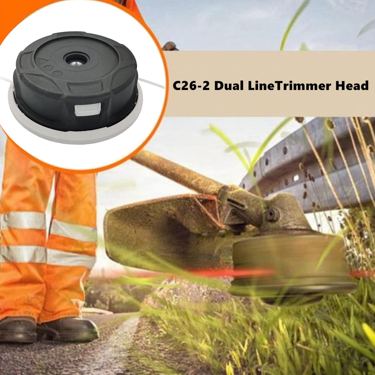 Anpongta C26-2 trimmer head for Stihl FS90R; sturdy design for heavy-duty trimming.
