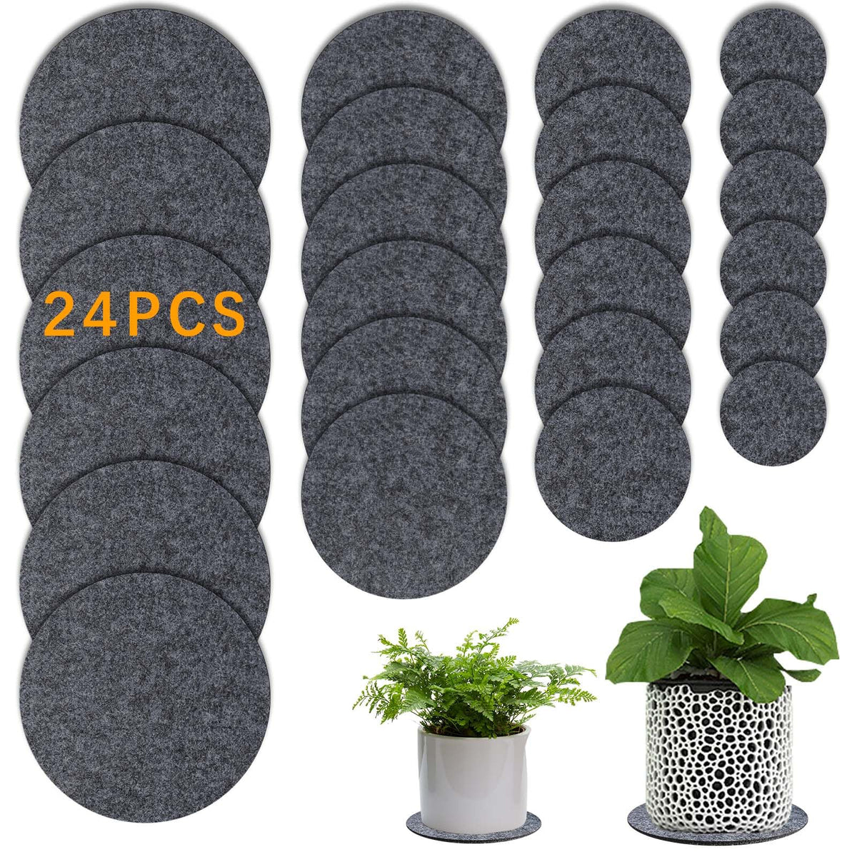 Anpuimult absorbent plant coaster in 4-inch size absorbs drips to protect surfaces.