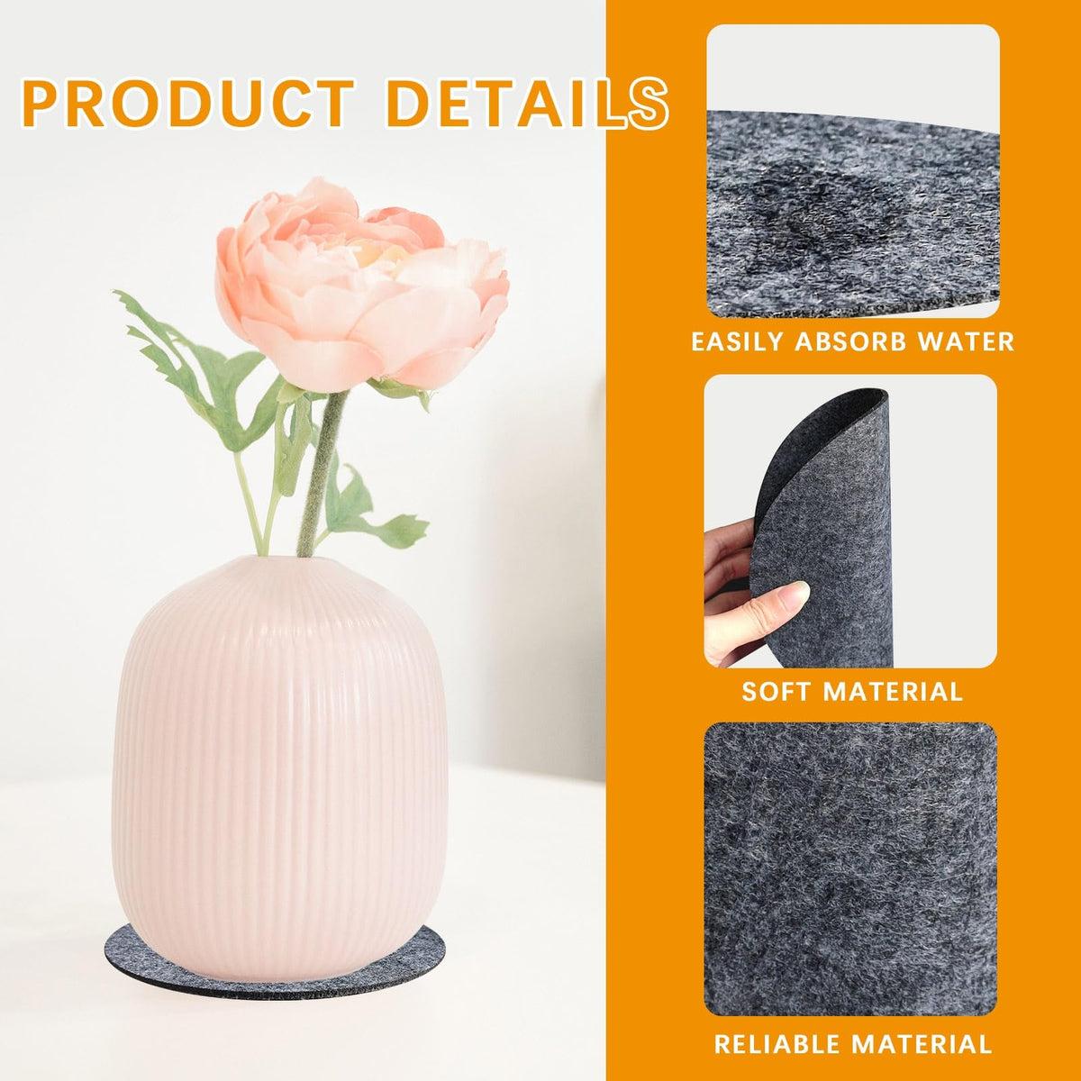 Anpuimult reversible plant coaster fabric offers two textures for versatile use.